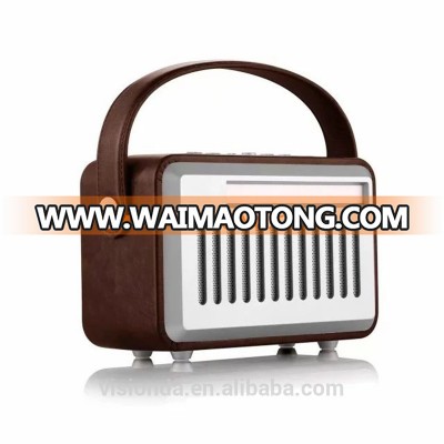 Hand-free Vintage retro wooden radio Aux in TF Card with bulit in bluetooth speakers